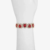 Monet Jewelry Glass Heart Stretch Bracelet