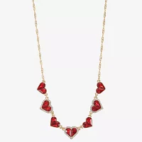 Monet Jewelry Glass 17 Inch Cable Heart Collar Necklace