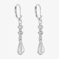 Monet Jewelry Glass Simulated Pearl Drop Earrings