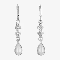 Monet Jewelry Glass Simulated Pearl Drop Earrings