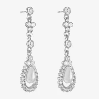 Monet Jewelry Glass Simulated Pearl Drop Earrings