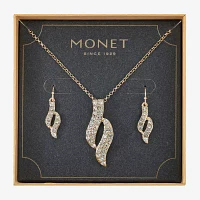 Monet Jewelry Twist Pendant Necklace And Drop Earring 2-pc. Glass Jewelry Set