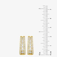 (G / Si2) 1 1/2 CT. T.W. Lab Grown White Diamond 14K Gold 20.9mm Hoop Earrings