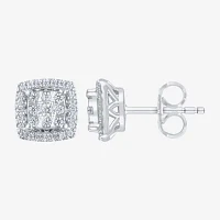 Diamond Blossom 1/4 CT. T.W. Natural White Diamond 10K White Gold 8mm Stud Earrings