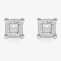 I / I1) / CT. T.W. Lab-Grown White Diamond 10K White Gold Round Stud Earrings