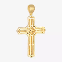 Mens 1/ CT. T.W. Natural White Diamond Sterling Silver Cross Pendant Necklace