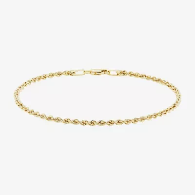 10K Gold / Inch Hollow Rope Chain Bracelet