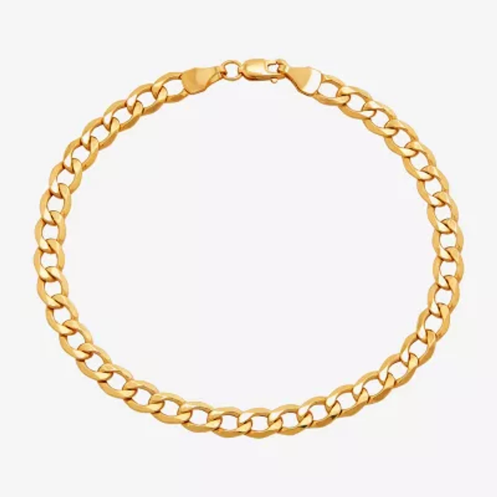 Made in Italy 10K Gold 7.5 Inch Hollow Curb Chain Bracelet