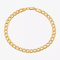 Made in Italy 10K Gold 7.5 Inch Hollow Curb Chain Bracelet