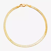 Made in Italy 10K Gold 7.5 Inch Solid Herringbone Chain Bracelet