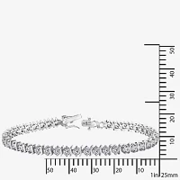 Diamonart White Cubic Zirconia Sterling Silver 7.25 Inch Tennis Bracelet