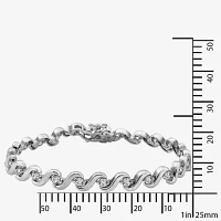 Diamonart Womens Cubic Zirconia Sterling Silver 7.25 Inch Tennis Bracelet