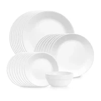 Corelle Botanical Stripes 32-pc. Glass Dinnerware Set