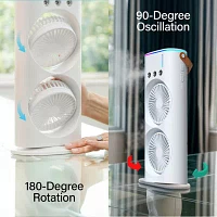 Bell + Howell Aqua Breeze Dual Mist 3 Speed Rechargeable Fans