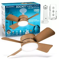 Bell + Howell Socket With Cool Lighting And Remote Control 1000 Lumens Ceiling Fan