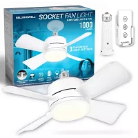 Bell + Howell Socket With Warm Lighting And Remote Control Ceiling Fan