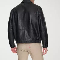 Dockers Mens Big and Tall Faux Leather Lined Water Resistant Midweight Bomber Jacket