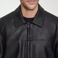 Dockers Mens Big and Tall Faux Leather Lined Water Resistant Midweight Bomber Jacket