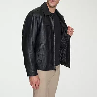 Dockers Mens Big and Tall Faux Leather Lined Water Resistant Midweight Bomber Jacket