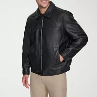 Dockers Mens Big and Tall Faux Leather Lined Water Resistant Midweight Bomber Jacket