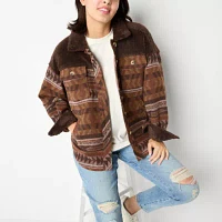 Arizona Plaid Shacket Midweight Womens Juniors Shirt Jacket