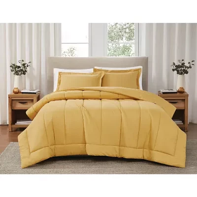 Brooklyn Loom Cotton Percale Midweight Comforter Set