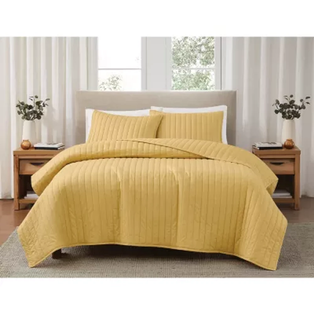 Brooklyn Loom Solid Cotton Percale Quilt Set