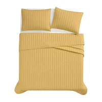 Brooklyn Loom Solid Cotton Percale Quilt Set