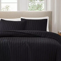 Brooklyn Loom Solid Cotton Percale Quilt Set