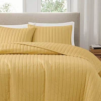 Brooklyn Loom Solid Cotton Percale Quilt Set