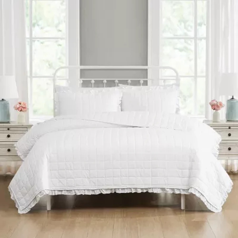 The Farmhouse By Rachel Ashwell Ruffled Washed Quilt Set