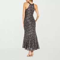 R & M Richards Lace Womens Sleeveless Evening Gown