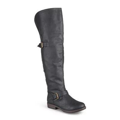 Journee Collection Womens Kane Wide Calf Stiletto Heel Over the Knee Boots