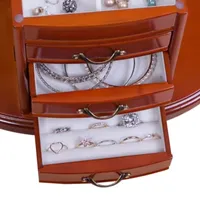 Mele And Co Leigh Walnut-Finish Jewelry Box