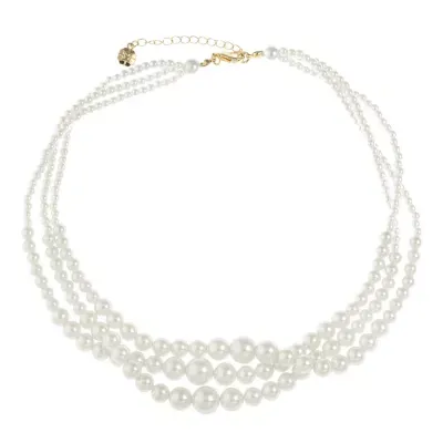 Monet Jewelry Layered Simulated Pearl 18 Inch Cable Collar Necklace
