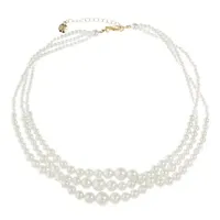 Monet Jewelry Layered Simulated Pearl 18 Inch Cable Collar Necklace