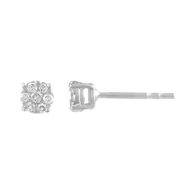 Diamond Blossom 1/8 CT. T.W. Natural White Diamond 10K Gold 4.1mm Stud Earrings