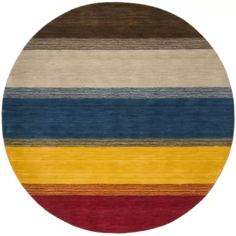 Safavieh Himalaya Collection Ilarion Striped Round Area Rug