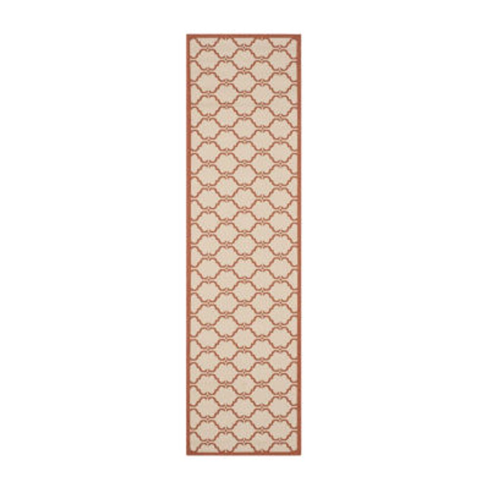 Safavieh Courtyard Collection Jobeth Geometric Indoor/Outdoor Runner Rug