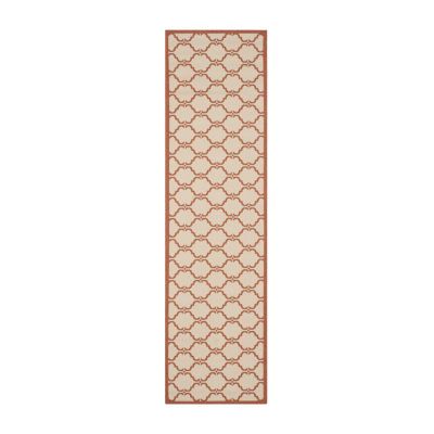 Safavieh Courtyard Collection Jobeth Geometric Indoor/Outdoor Runner Rug
