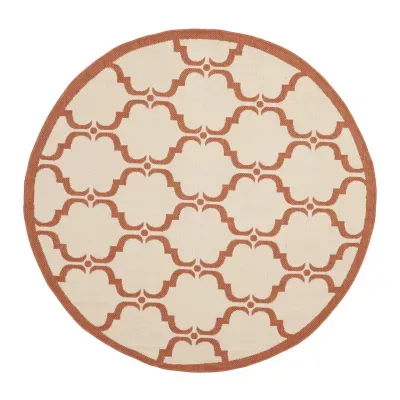 Safavieh Courtyard Collection Jobeth Geometric Indoor/Outdoor Round Area Rug