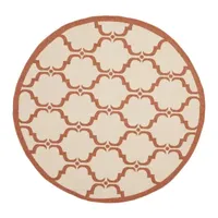 Safavieh Courtyard Collection Jobeth Geometric Indoor/Outdoor Round Area Rug