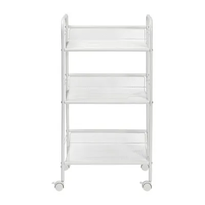 Honey-Can-Do White 3-Shelf Steel Shelf Cart