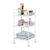 Honey-Can-Do White 3-Shelf Steel Shelf Carts