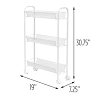 Honey-Can-Do White 3-Basket Slim Shelf Carts