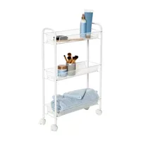 Honey-Can-Do White 3-Basket Slim Shelf Carts