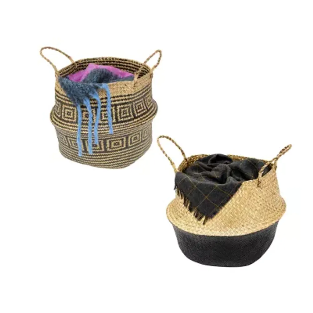 Honey-Can-Do Seagrass Folding 2-pc. Folding Round Basket