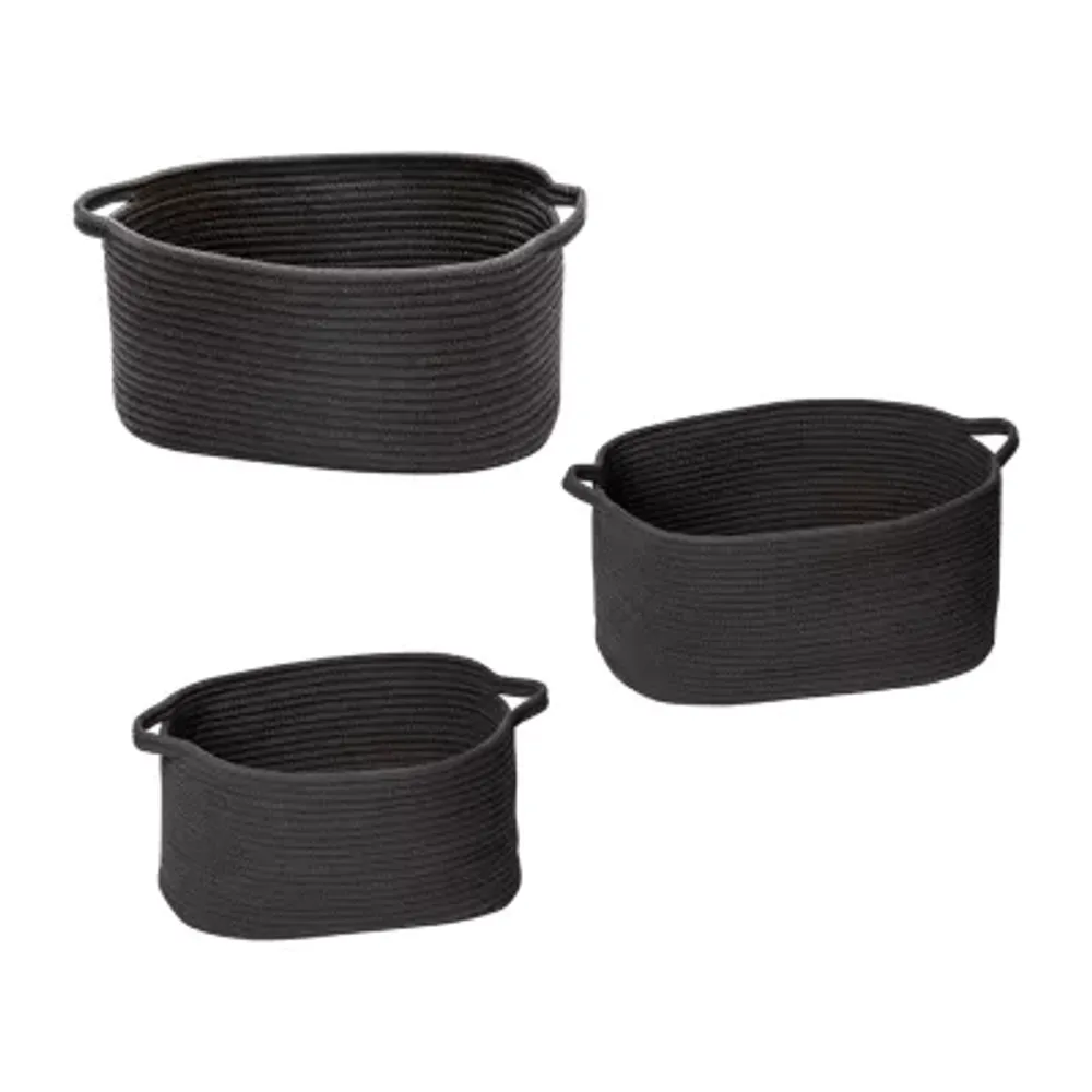 Honey-Can-Do Black Cotton Cord 3-pc. Basket