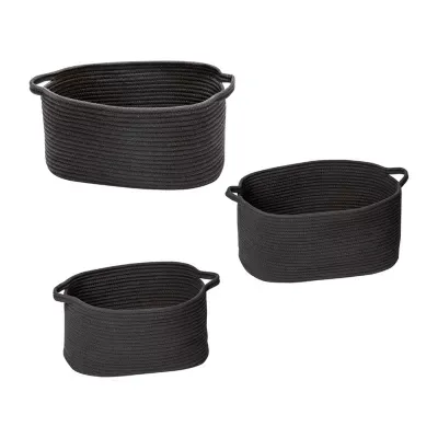 Honey-Can-Do Black Cotton Cord 3-pc. Basket