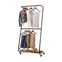 Honey-Can-Do Matte Black Z-Frame Double Bar Garment Rack